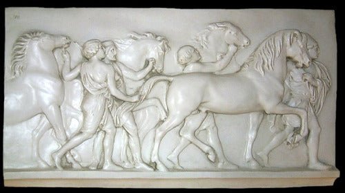 Horse Tenders Slab Vii 24 Outdoor/Indoor Statue - Bella Statues