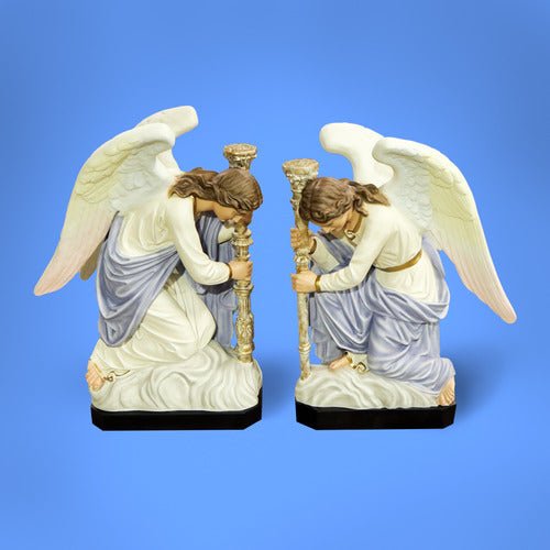 Custom Painted Kneeling Prayer Angels Outdoor/Indoor Statue - Bella Statues