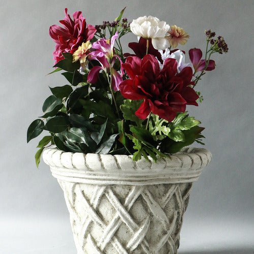 Lattice Pot Small 10" Outdoor/Indoor Statue - Bella Statues