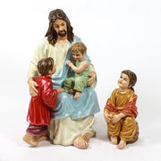 Custom Painted Jesus With Children 34 Outdoor/Indoor Statue - Bella Statues