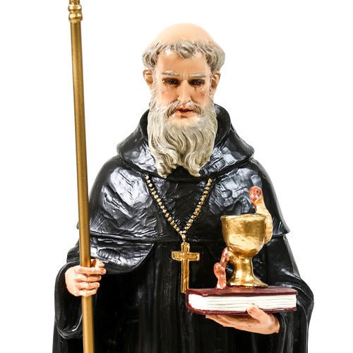 Custom Painted Saint Benedict 30"H Outdoor/Indoor Statue - Bella Statues