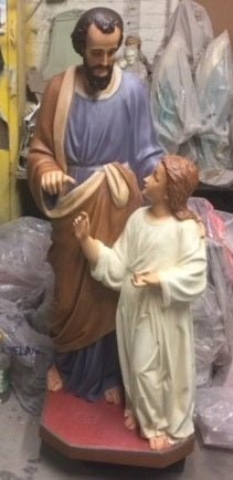 Custom Painted Lifesize Joseph & Child with Tools 55 Outdoor/Indoor Statue - Bella Statues