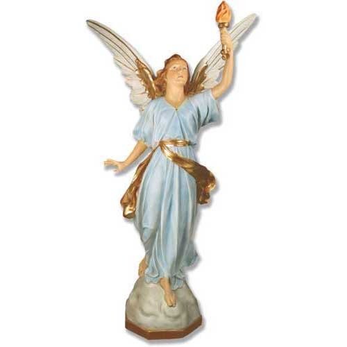 Custom Painted Lifesize Angel Of Light - Left 64 Outdoor/Indoor Statue - Bella Statues