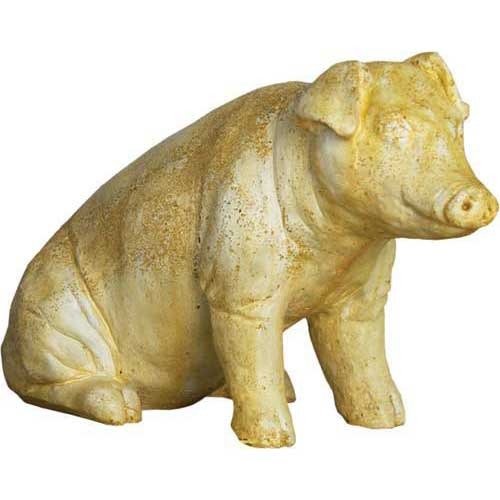 Arnold The Pig Sitting 15 H Outdoor/Indoor Statue - Bella Statues