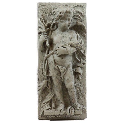 Little Boy Autumn Plaque Outdoor/Indoor Statue - Bella Statues