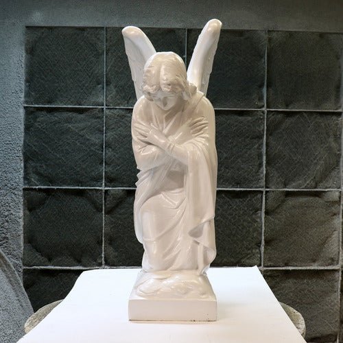 Kneeling Angel Arms Crossed Outdoor/Indoor Statue - Bella Statues