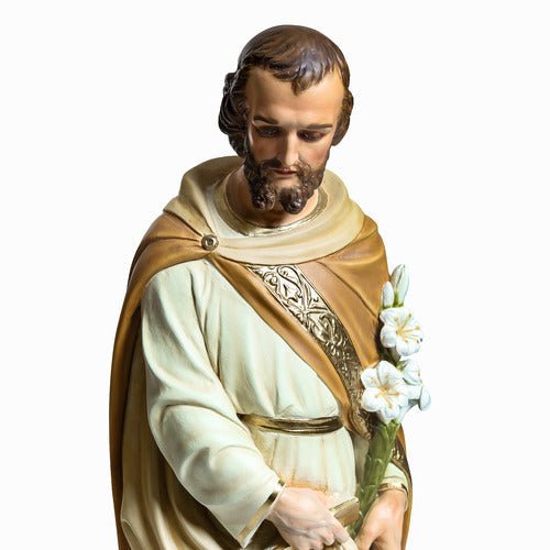 Custom Painted Lifesize Saint Joseph From Mont 43 Outdoor/Indoor Statue - Bella Statues