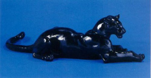 Lifesize Reclining Jungle Cat 72 W Outdoor/Indoor Statue - Bella Statues