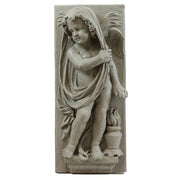 Little Boy Winter Plaque 30 Outdoor/Indoor Statue - Bella Statues
