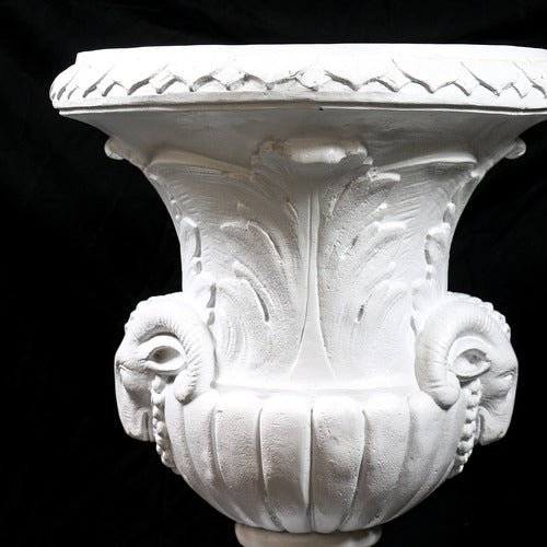 Ram Head Urn (2 Sides) 29 H Outdoor/Indoor Statue - Bella Statues