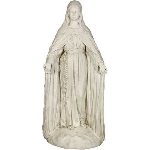 Custom Painted Lifesize Mary Of The Rosary with Lace 4 Outdoor/Indoor Statue - Bella Statues