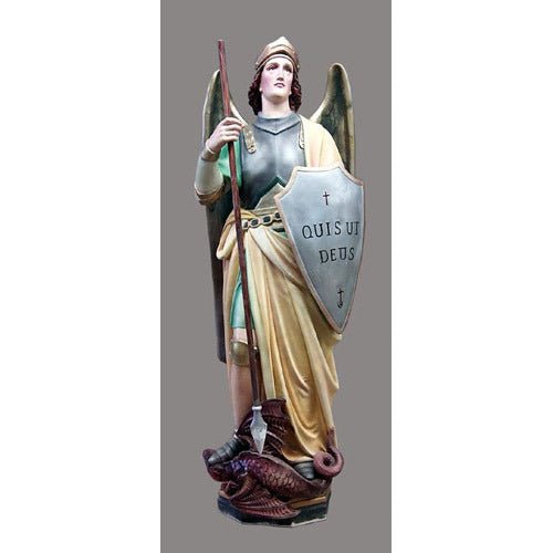 Lifesize Saint Michael (Shield) 55 Outdoor/Indoor Statue - Bella Statues