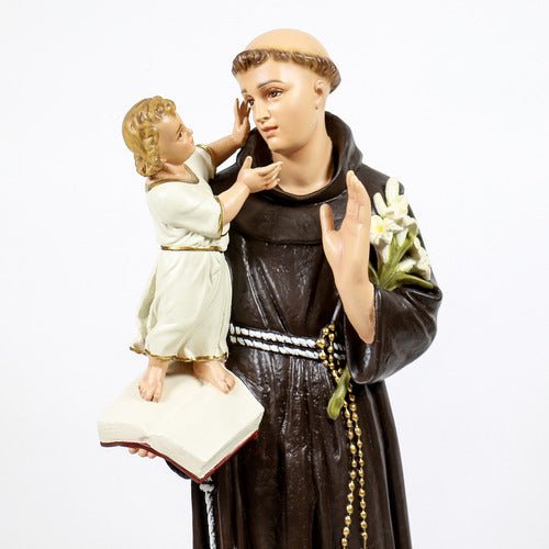 Custom Painted Lifesize Saint Anthony With Child 53 Outdoor/Indoor Statue - Bella Statues
