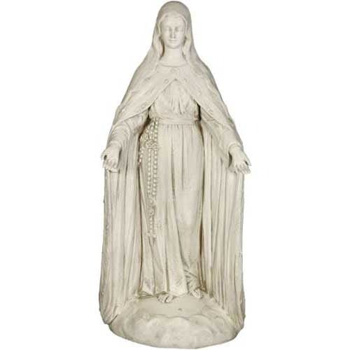 Lifesize Mary Of The Rosary with Lace 4 Outdoor/Indoor Statue - Bella Statues