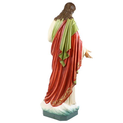 Custom Painted Lifesize Jesus Religious SACRED HEART 5'2" Outdoor/Indoor Statue - Bella Statues