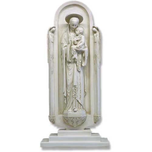 Lifesize Blessed Virgin In Shrine Base Outdoor/Indoor Statue - Bella Statues