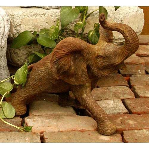 Wild Elephant 14"W Outdoor/Indoor Statue - Bella Statues