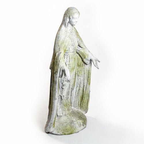 Lifesize Mary Of The Rosary with Lace 4 Outdoor/Indoor Statue - Bella Statues