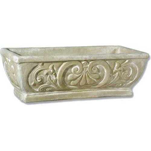 Fleur De Lis Pot Rect 30 W Outdoor/Indoor Statue - Bella Statues
