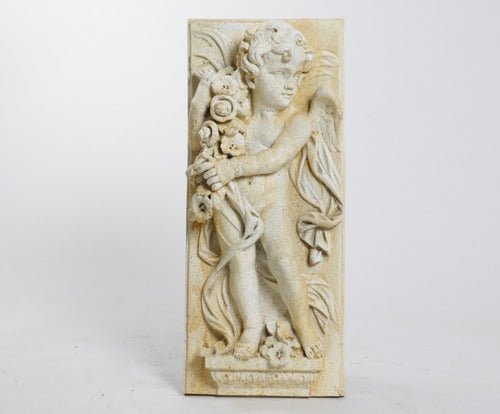 Little Boy Spring Plaque 30 Outdoor/Indoor Statue - Bella Statues