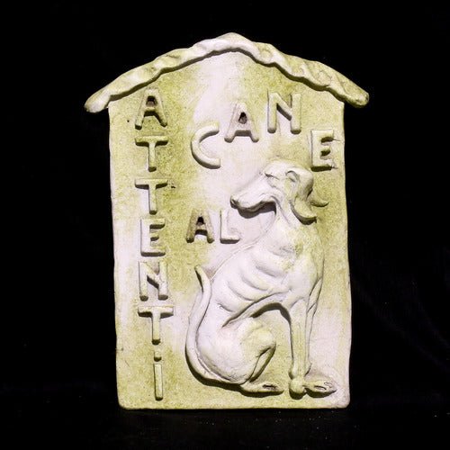 Beware Of Dog Plaque 15 Outdoor/Indoor Statue - Bella Statues