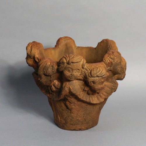 Faces of Cherub pot 10"h Outdoor/Indoor Statue - Bella Statues