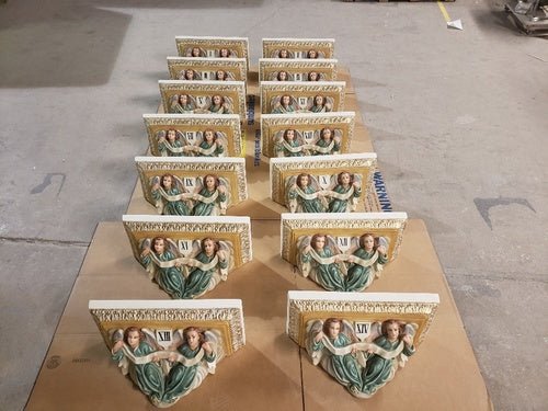 Custom Painted Angel Shelf 10 Sm Crucifxion Outdoor/Indoor Statue - Bella Statues