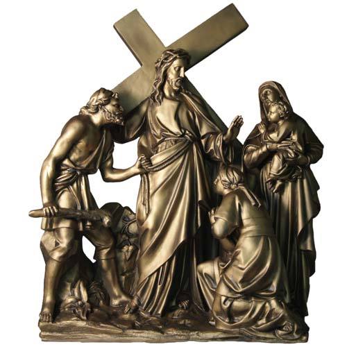 Lifesize Jesus Speaks to the Woman Station 8 Outdoor/Indoor Statue - Bella Statues