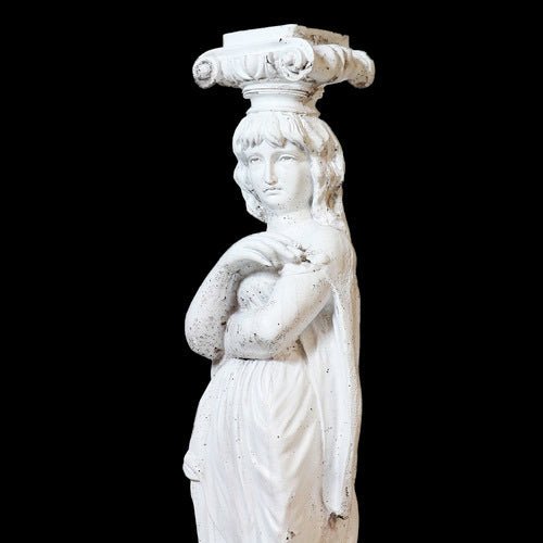 Lifesize Femme Caryatid Candleholder Outdoor/Indoor Statue - Bella Statues