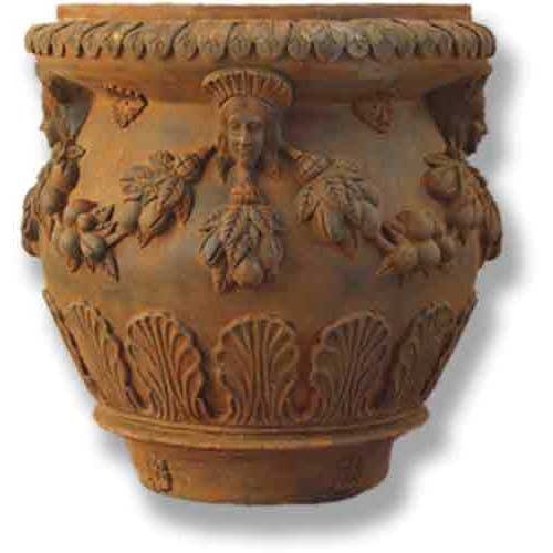 Della Robbia Pot 19.5 H (R) Outdoor/Indoor Statue - Bella Statues