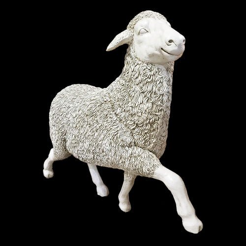Lifesize Prancing Sheep 41 Outdoor/Indoor Statue - Bella Statues