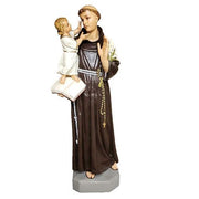Custom Painted Lifesize St. Anthony With Child 44"h Outdoor/Indoor Statue - Bella Statues