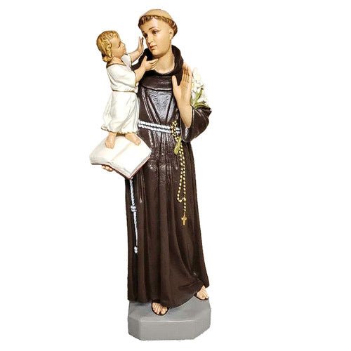 Custom Painted Lifesize St. Anthony With Child 44"h Outdoor/Indoor Statue - Bella Statues