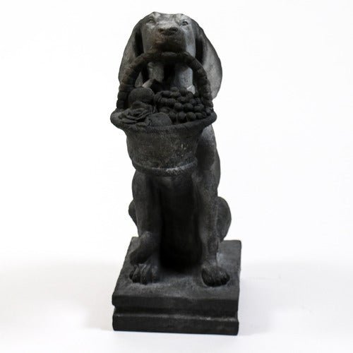 Puppy With Basket Outdoor/Indoor Statue - Bella Statues