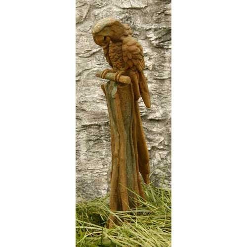 Lifesize Maccau On Perch 52 Outdoor/Indoor Statue - Bella Statues