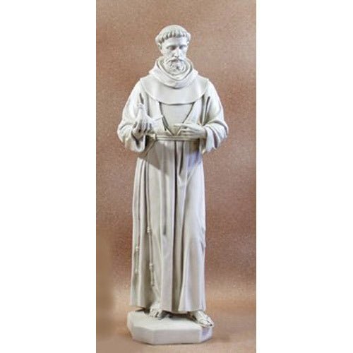 Custom Painted Lifesize Saint Francis with Dove 74" Outdoor/Indoor Statue - Bella Statues