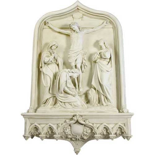 Lifesize Crucifixion Scene Wall 64 Outdoor/Indoor Statue - Bella Statues