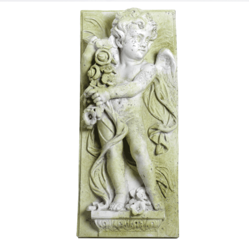 Little Boy Spring Plaque 30 Outdoor/Indoor Statue - Bella Statues