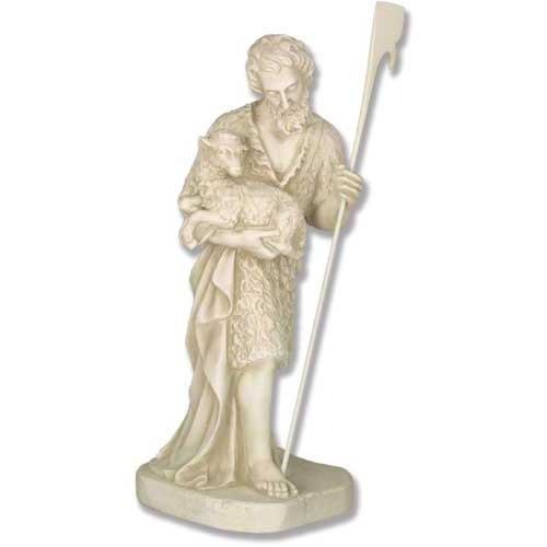 Shepherd Stndg Holding Sheep Outdoor/Indoor Statue - Bella Statues