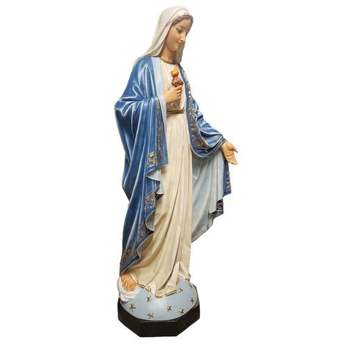 Custom Painted Lifesize Mary W/ One Hand Outstretched Outdoor/Indoor Statue - Bella Statues