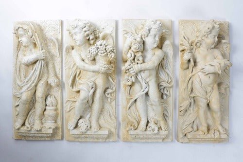 Little Boy Autumn Plaque Outdoor/Indoor Statue - Bella Statues