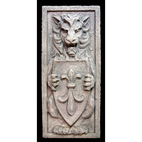 Lifesize Lion Crest Plaque 38 Outdoor/Indoor Statue - Bella Statues
