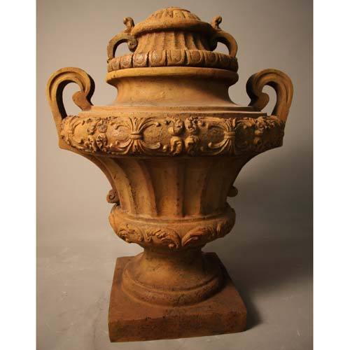 Embellished Urn 31 with Lid Outdoor/Indoor Statue - Bella Statues