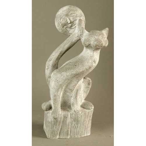 Cat And Moon 20 H Outdoor/Indoor Statue - Bella Statues
