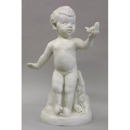 Nature's Child W/Bird 21 H (Cp Outdoor/Indoor Statue - Bella Statues