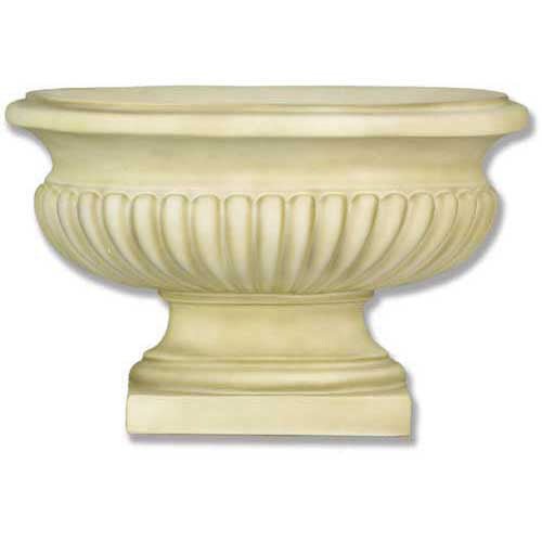 Oval Flute Vase 9 Outdoor/Indoor Statue - Bella Statues