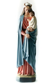 Custom Painted Queen Mary And Child 25 H Outdoor/Indoor Statue - Bella Statues