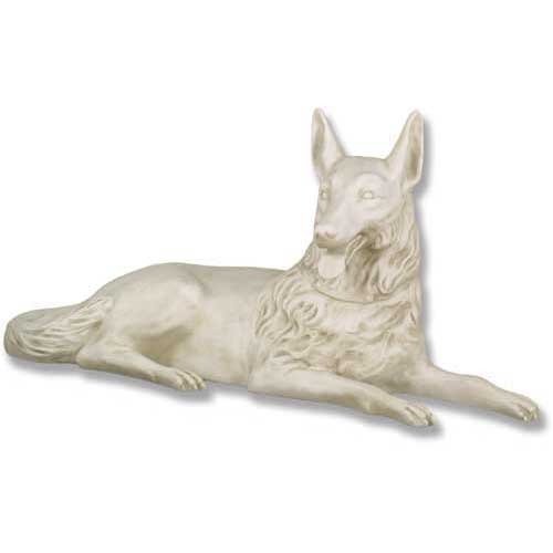 Lifesize Wolf Laying 23"H (Tongue Out Outdoor/Indoor Statue - Bella Statues