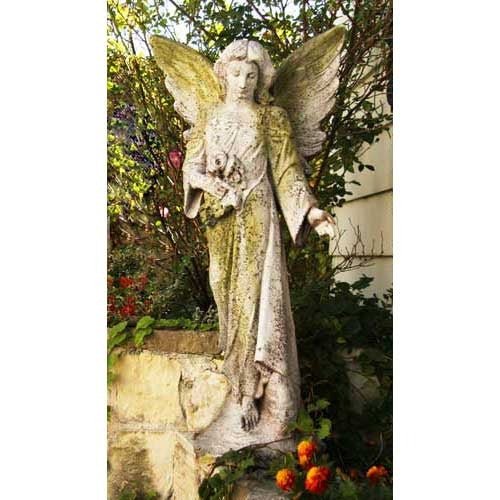 Lifesize Angel Flora 38"H Outdoor/Indoor Statue - Bella Statues