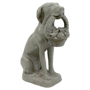 Dog With Flower Basket 24 Outdoor/Indoor Statue - Bella Statues
